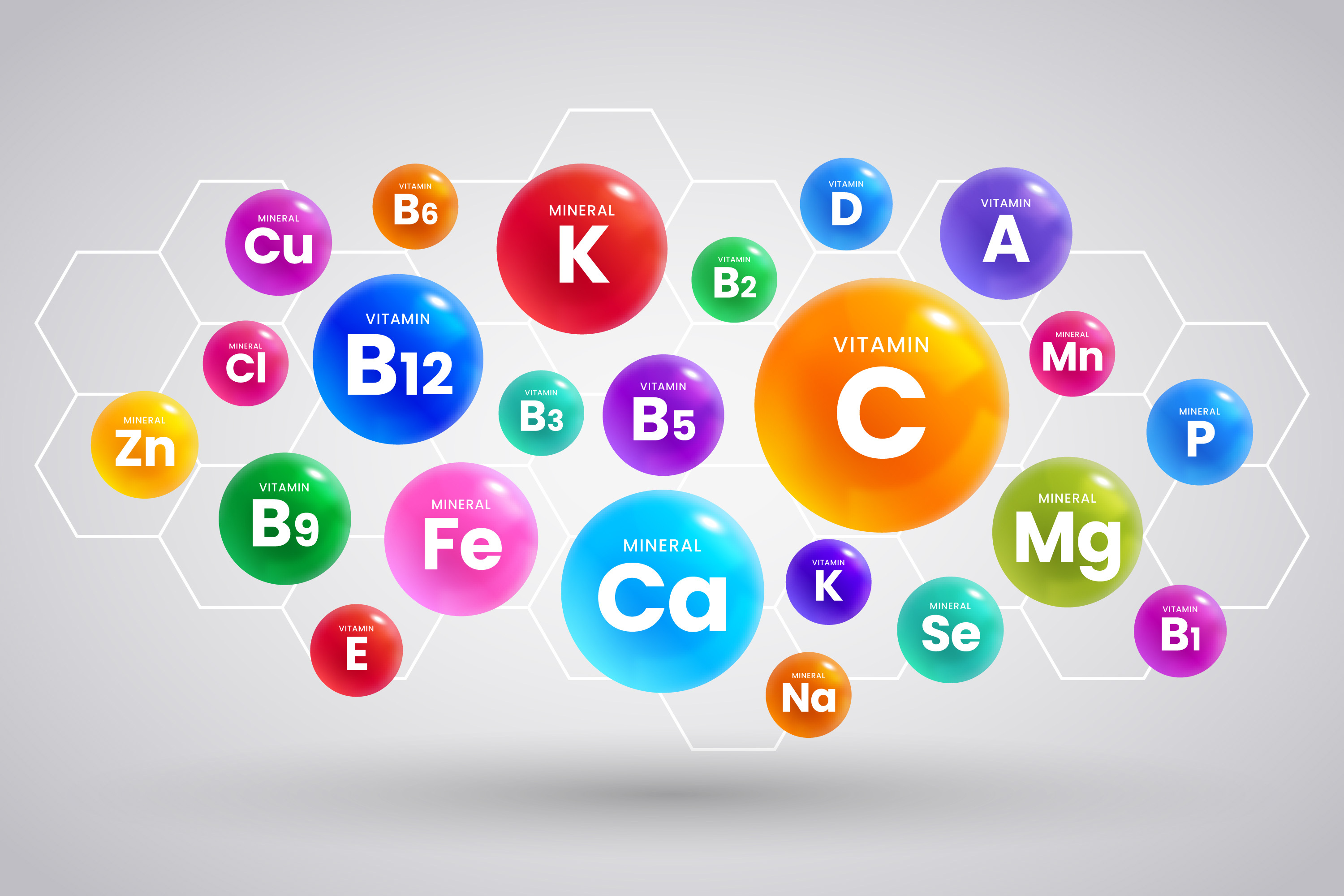 12 tipos de vitaminas y minerales básicos para el buen funcionamiento del cuerpo