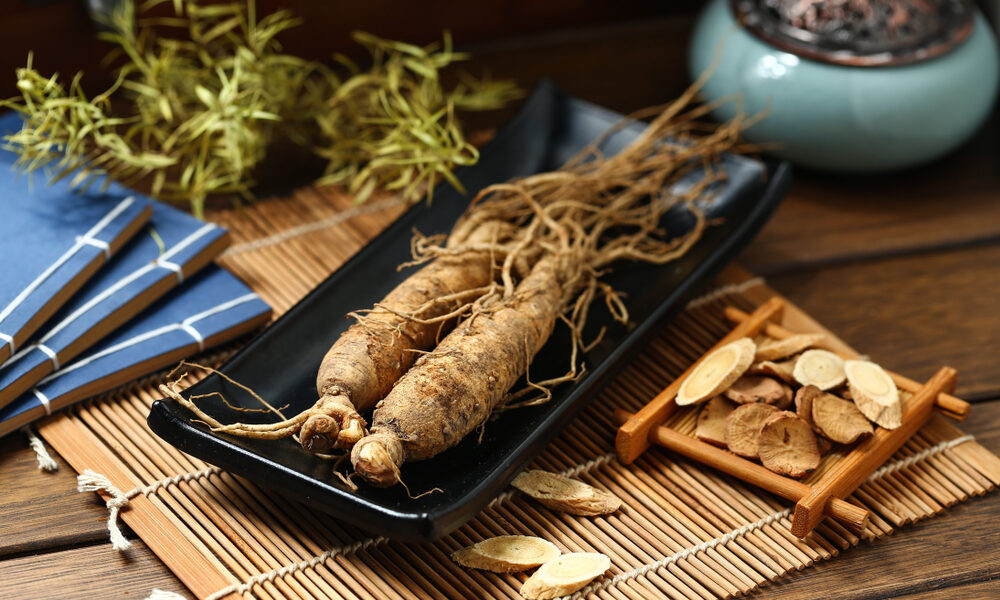 Ginseng en un plato